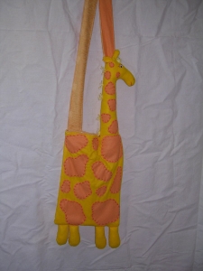 Sac en bandoulière Girafe : Sac en feutrine. - Largeur : 25 cm  - Hauteur : 30 cm - 
