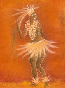 La danseuse : Technique : Crayon gras. - Retouché à la craie - 26 cm X 20 cm